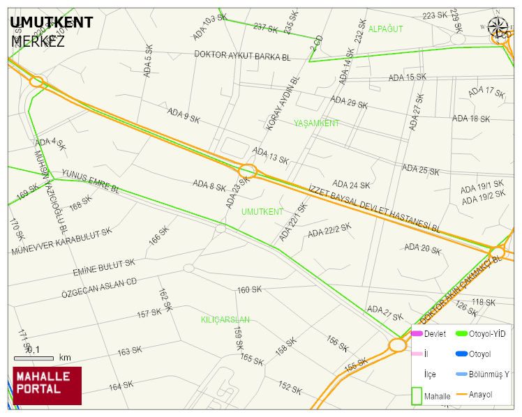 UMUTKENT Mahallesi Haritası | İnteraktif Köy ve Mahalle Sınırları