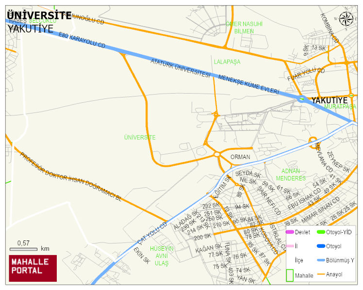 ÜNİVERSİTE Mahallesi Haritası | Sayısal Bölge Görünümü