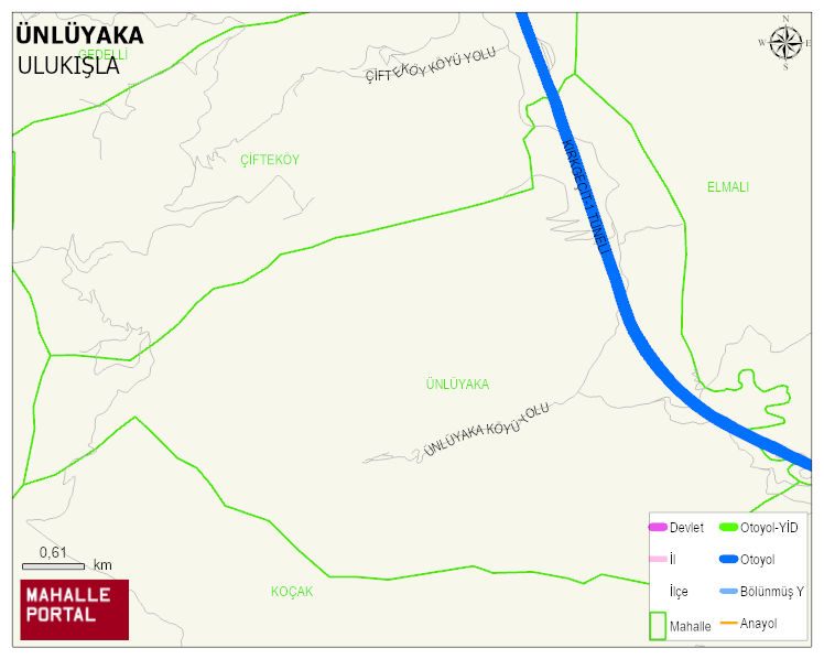 ÜNLÜYAKA Köyü Haritası | Dağlar, Ovalar ve Akarsu Bilgileri