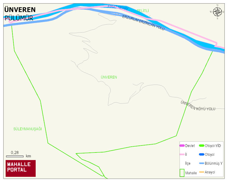 ÜNVEREN Köyü Haritası | Mahalle ve Köy Sınırı