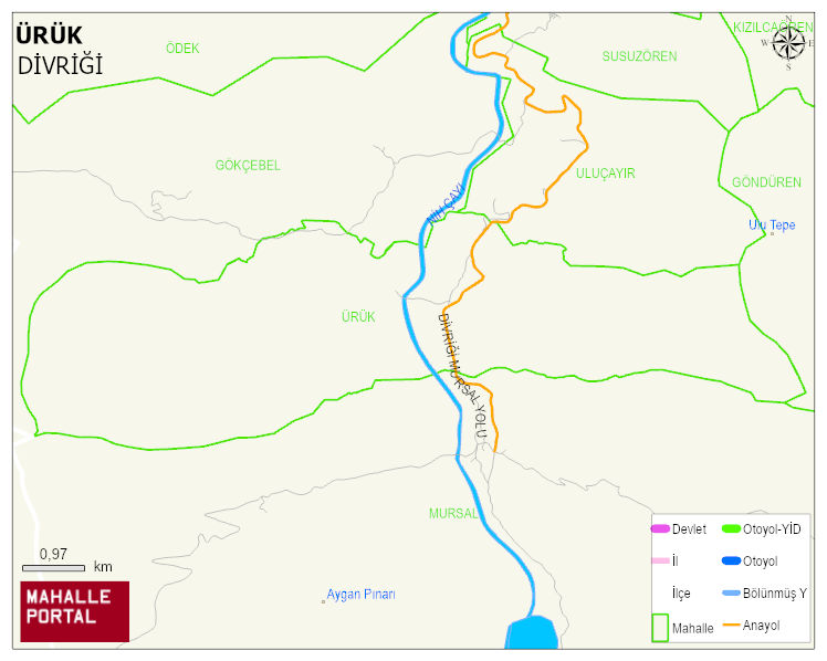 ÜRÜK Köyü Haritası | Yükselti ve Doğa Özellikleri