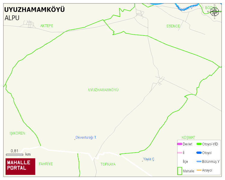 UYUZHAMAMKÖYÜ Mahallesi Haritası | Uydu Görüntüsü ve Harita Detayları