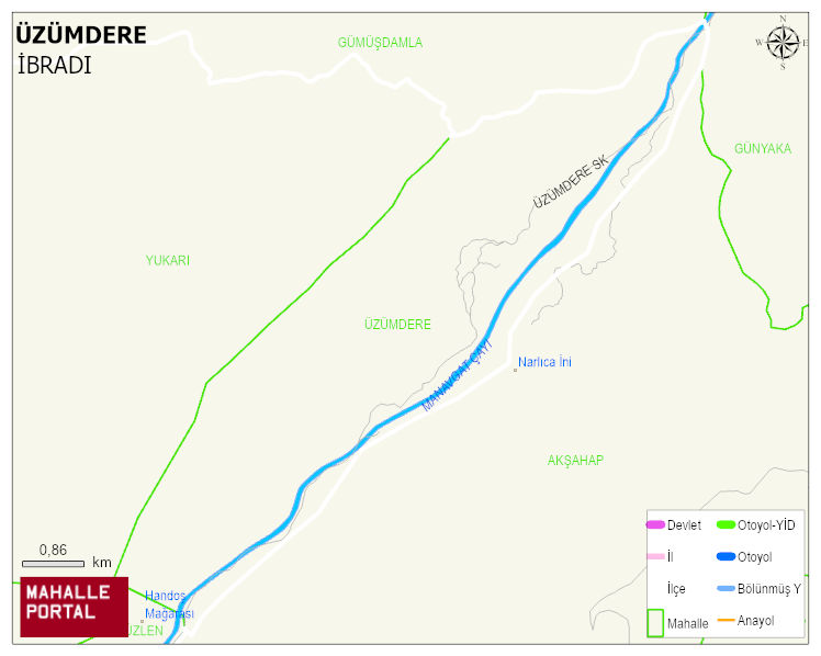 ÜZÜMDERE Mahallesi Haritası | Mahalle ve Köy Sınırı