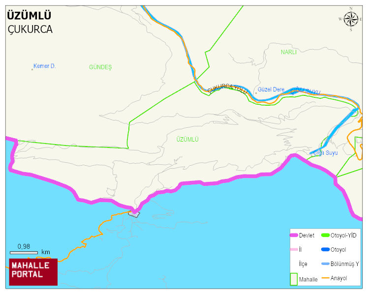 ÜZÜMLÜ Köyü Haritası | Mahalle ve Köy Sınırı