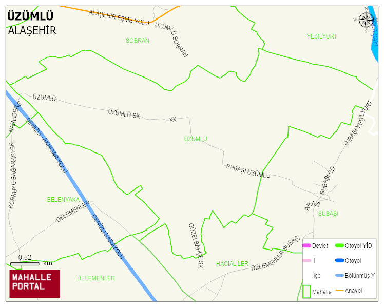 ÜZÜMLÜ Mahallesi Haritası | Detaylı Köy ve Mahalle Görünümü