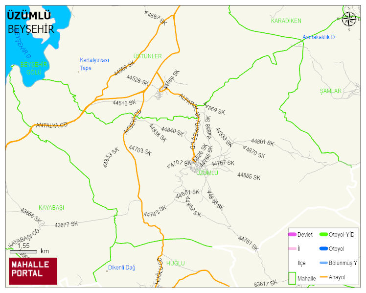 ÜZÜMLÜ Mahallesi Haritası | Sayısal Bölge Görünümü