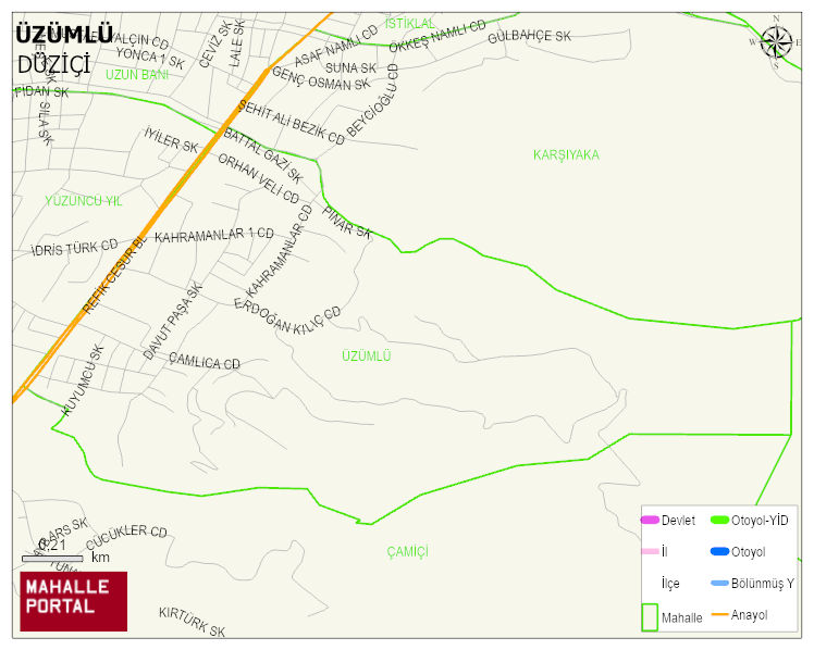 ÜZÜMLÜ Mahallesi Haritası | İnteraktif Köy ve Mahalle Sınırları