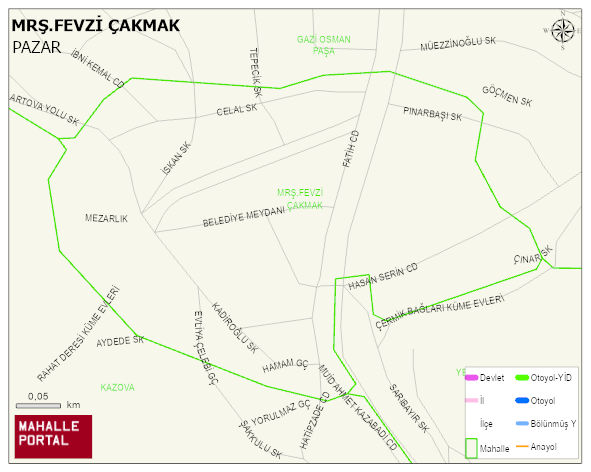 ÜZÜMÖREN BELDESİ MRŞ.FEVZİ ÇAKMAK Mahallesi Haritası | Güncel Mahalle ve Köy Haritası