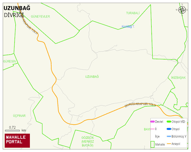 UZUNBAĞ Köyü Haritası | Detaylı Köy ve Mahalle Görünümü