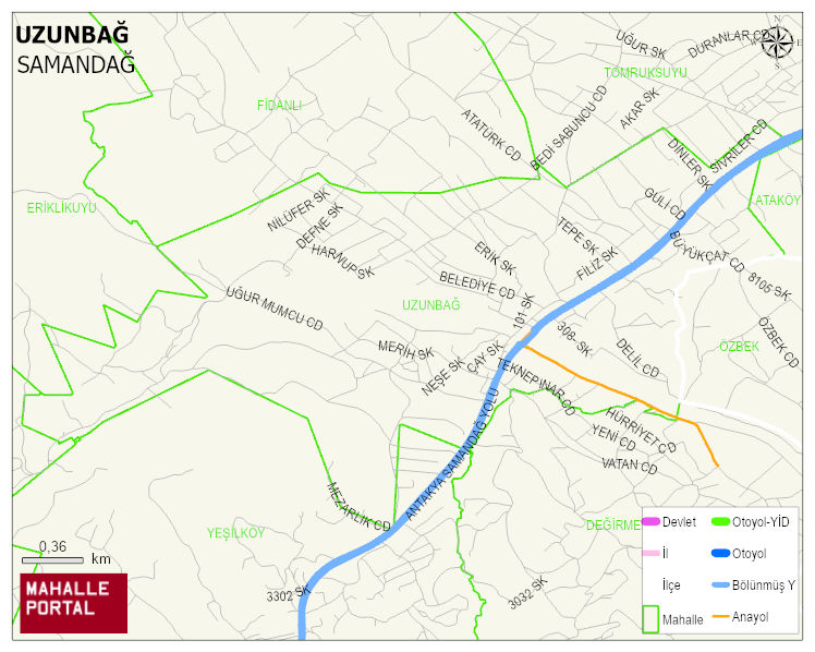 UZUNBAĞ Mahallesi Haritası | Güncel Mahalle ve Köy Haritası