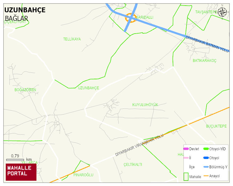 UZUNBAHÇE Mahallesi Haritası | Dağlar, Ovalar ve Akarsu Bilgileri