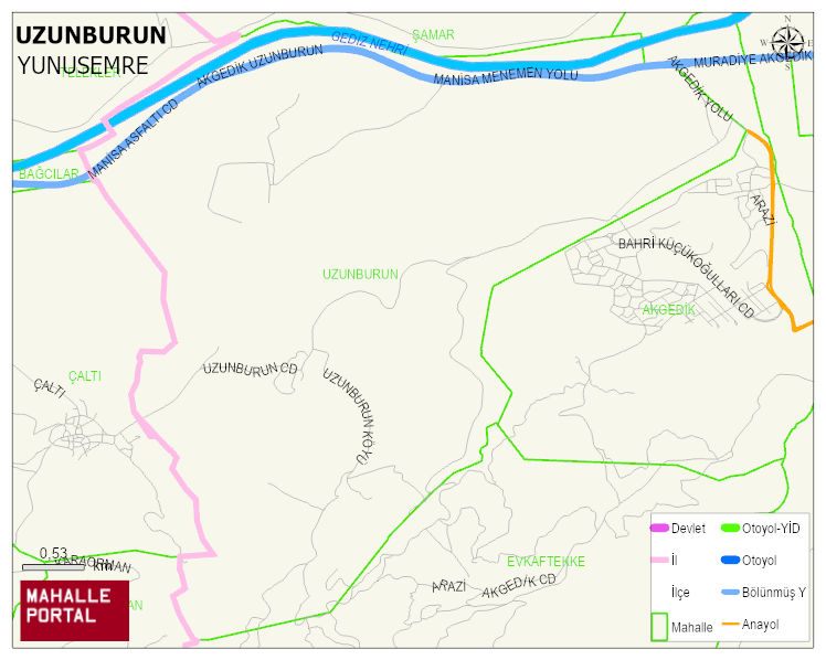 UZUNBURUN Mahallesi Haritası | İnteraktif Köy ve Mahalle Sınırları