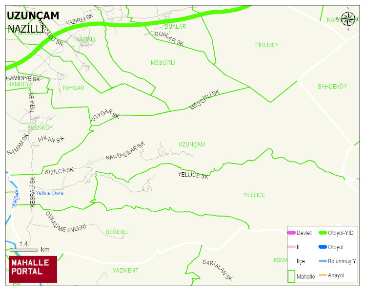 UZUNÇAM Mahallesi Haritası | İnteraktif Köy ve Mahalle Sınırları
