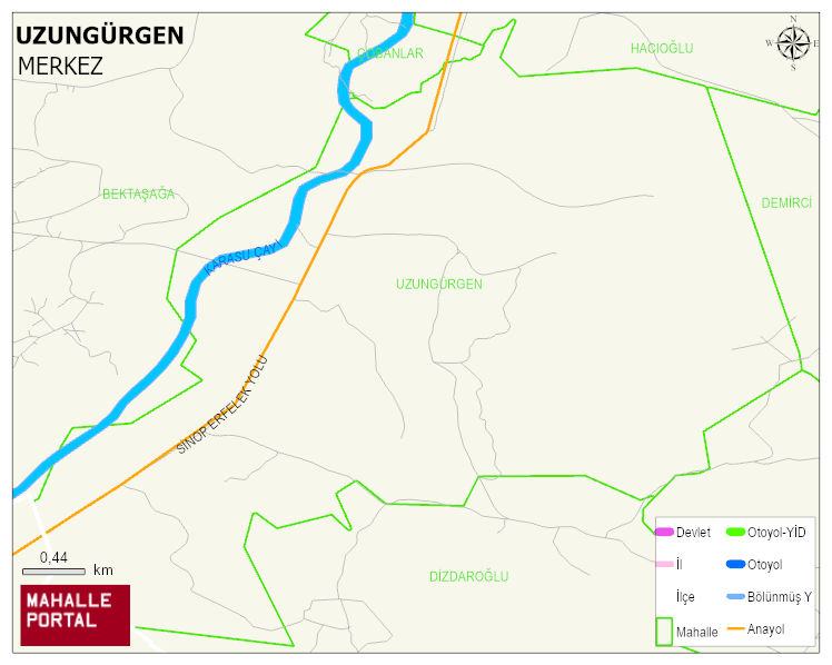 UZUNGÜRGEN Köyü Haritası | İnteraktif Köy ve Mahalle Sınırları