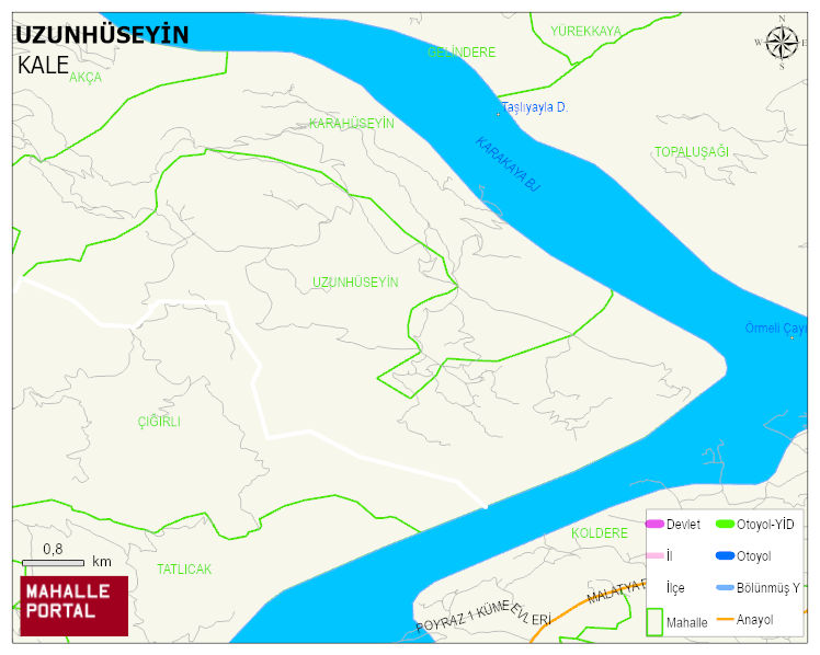 UZUNHÜSEYİN Mahallesi Haritası | Coğrafi Yapı ve Detaylı Haritası