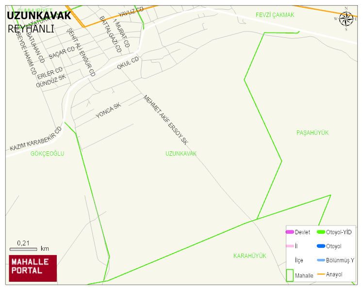 UZUNKAVAK Mahallesi Haritası | Mahalle ve Köy Sınırı
