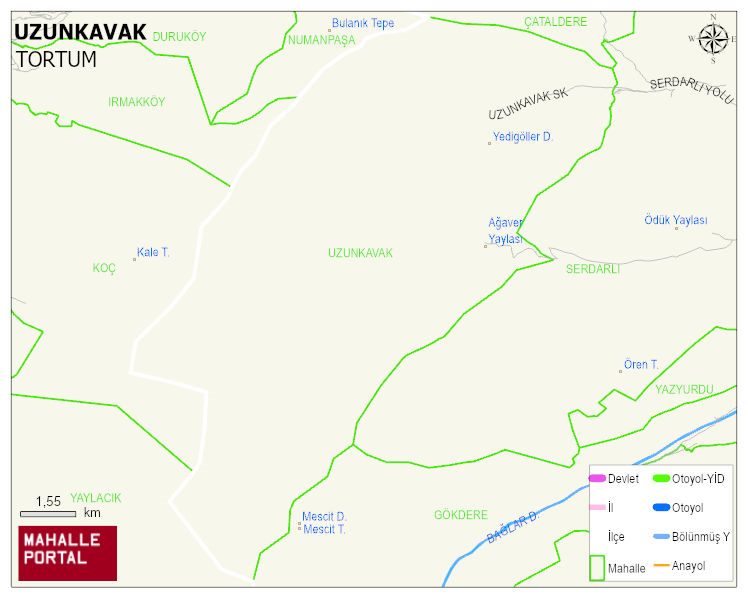 UZUNKAVAK Mahallesi Haritası | İnteraktif Köy ve Mahalle Sınırları
