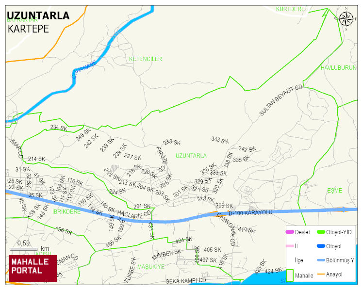 UZUNTARLA Mahallesi Haritası | Mahalle Sokak Haritası