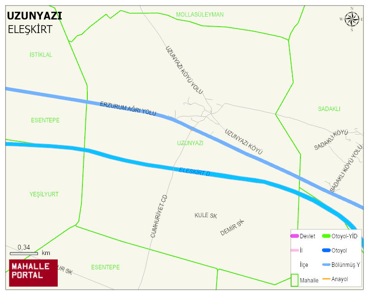 UZUNYAZI Köyü Haritası | Coğrafi Yapı ve Detaylı Haritası