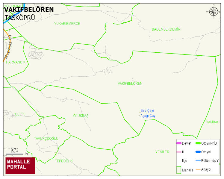 VAKIFBELÖREN Köyü Haritası | Coğrafi Yapı ve Detaylı Haritası