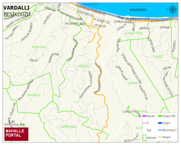 VARDALLI Mahallesi Haritası | Coğrafi Yapı ve Detaylı Haritası