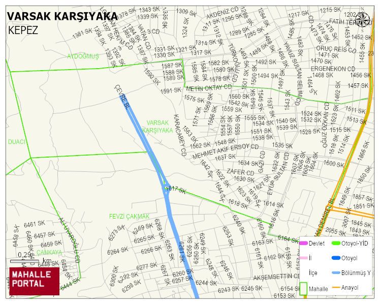 VARSAK KARŞIYAKA Mahallesi Haritası | İnteraktif Köy ve Mahalle Sınırları