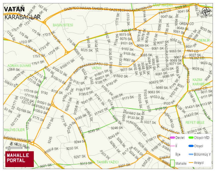 VATAN Mahallesi Haritası | Yükselti ve Doğa Özellikleri