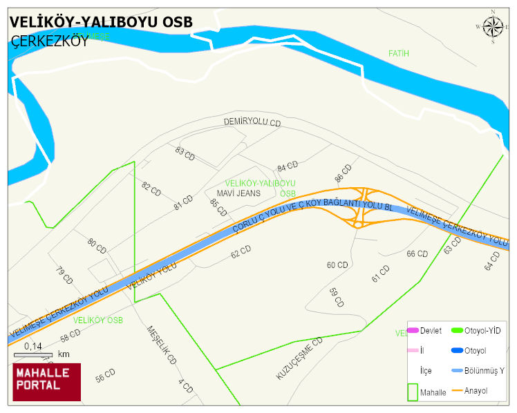 VELİKÖY-YALIBOYU OSB Mahallesi Haritası | Mahalle Sokak Haritası