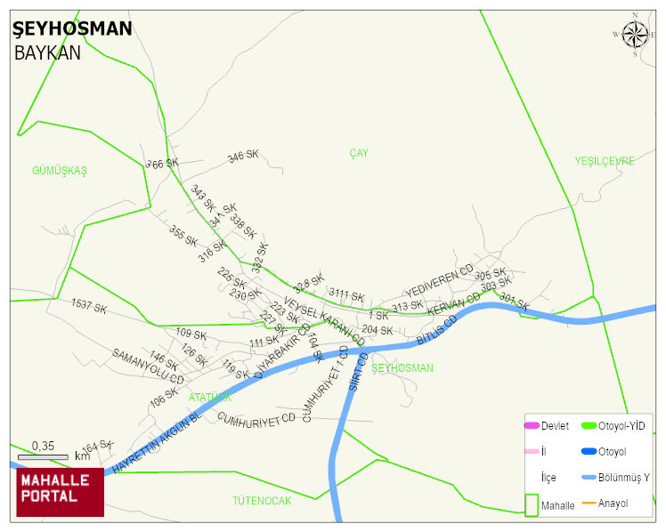 VEYSELKARANİ BELDESİ ŞEYHOSMAN Mahallesi Haritası | Detaylı Köy ve Mahalle Görünümü