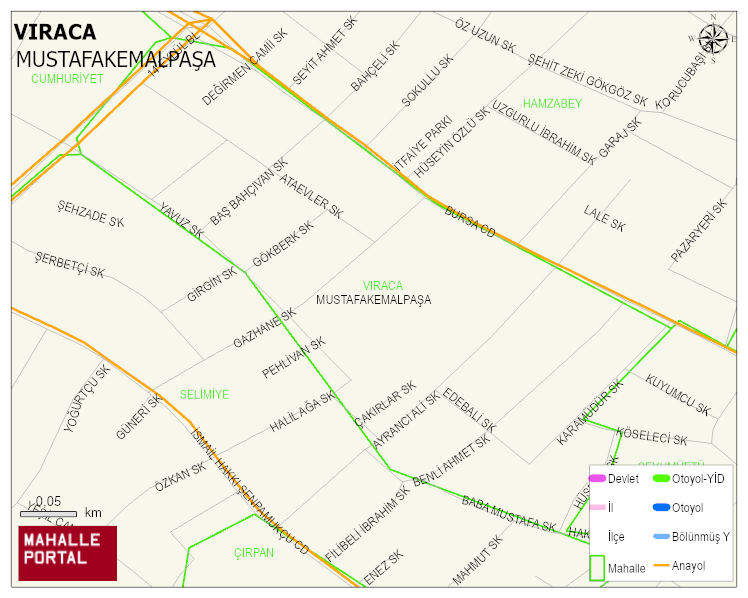VIRACA Mahallesi Haritası | Dağlar, Ovalar ve Akarsu Bilgileri