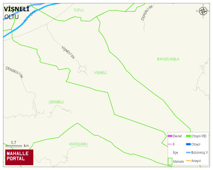 VİŞNELİ Mahallesi Haritası | Mahalle ve Köy Sınırı