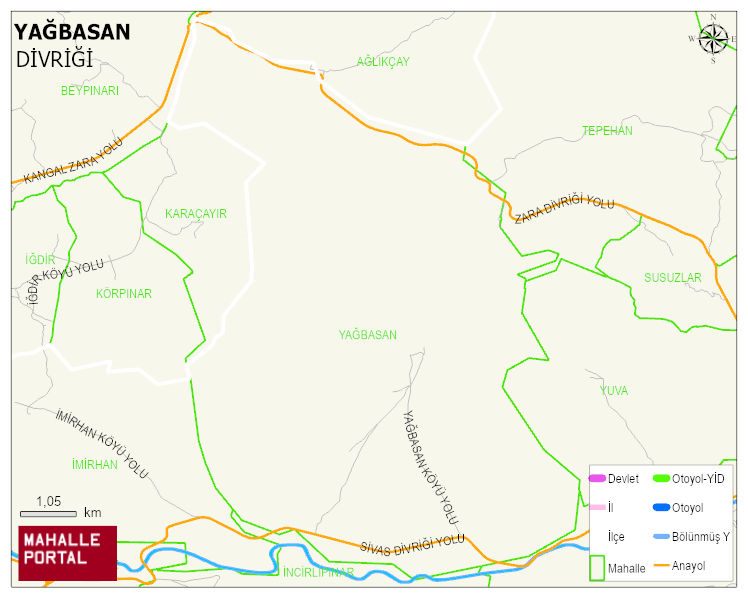 YAĞBASAN Köyü Haritası | İnteraktif Köy ve Mahalle Sınırları