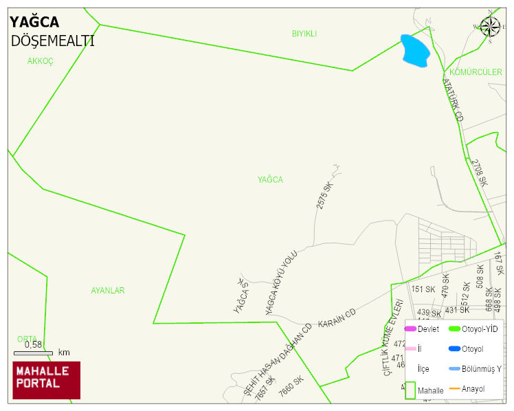 YAĞCA Mahallesi Haritası | Sayısal Bölge Görünümü