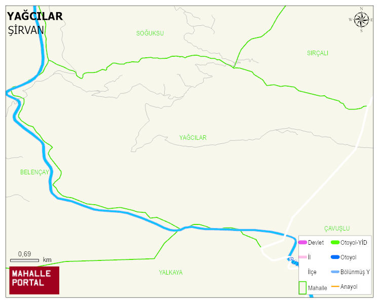 YAĞCILAR Köyü Haritası | Mahalle ve Köy Sınırı