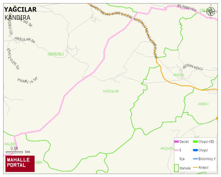 YAĞCILAR Mahallesi Haritası | Detaylı Köy ve Mahalle Görünümü