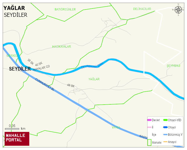 YAĞLAR Mahallesi Haritası | Detaylı Köy ve Mahalle Görünümü