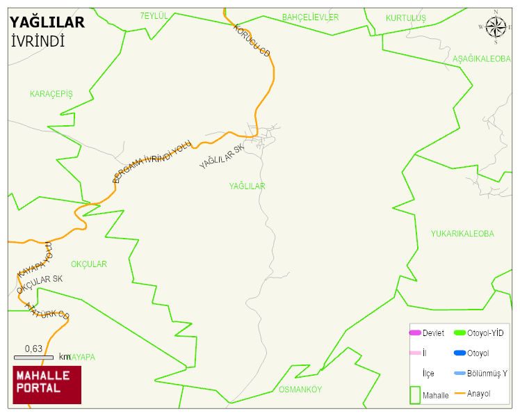 YAĞLILAR Mahallesi Haritası | İnteraktif Köy ve Mahalle Sınırları