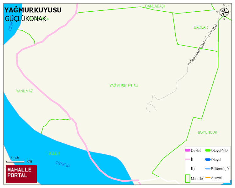 YAĞMURKUYUSU Köyü Haritası | Coğrafi Yapı ve Detaylı Haritası