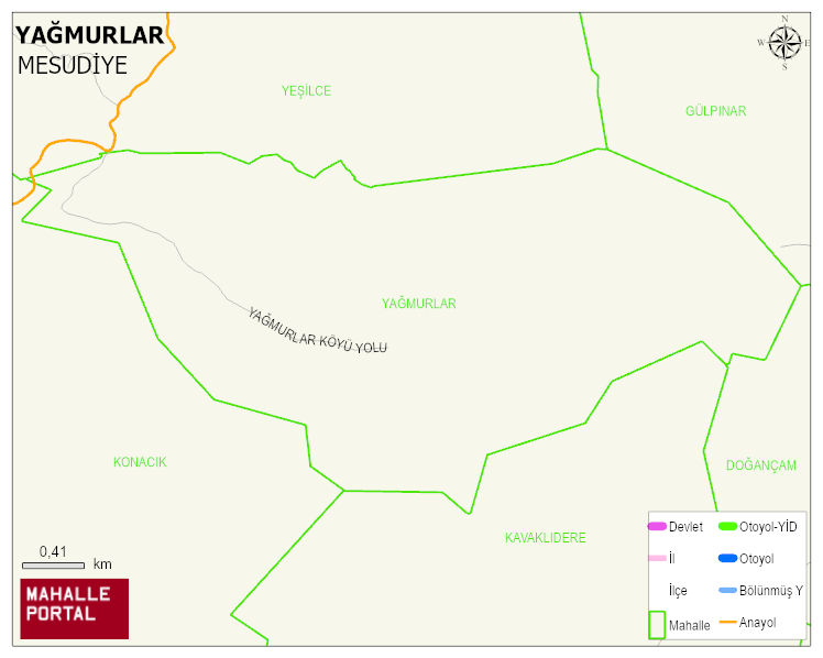 YAĞMURLAR Mahallesi Haritası | Sayısal Bölge Görünümü