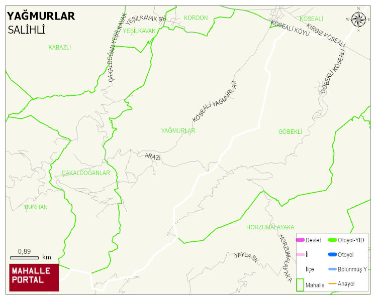 YAĞMURLAR Mahallesi Haritası | İnteraktif Köy ve Mahalle Sınırları