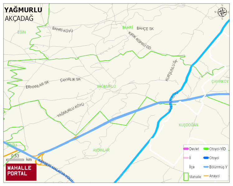 YAĞMURLU Mahallesi Haritası | Sayısal Bölge Görünümü