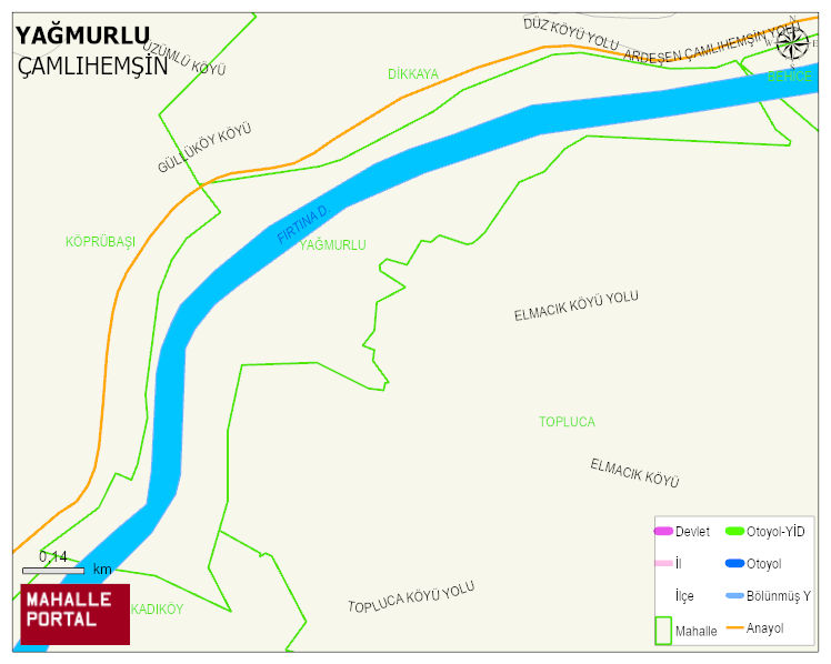 YAĞMURLU Mahallesi Haritası | İnteraktif Köy ve Mahalle Sınırları
