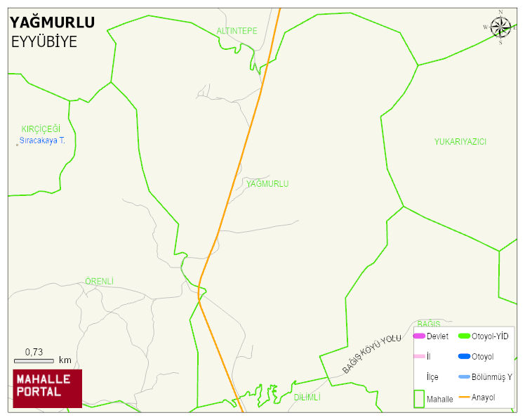 YAĞMURLU Mahallesi Haritası | Yükselti ve Doğa Özellikleri