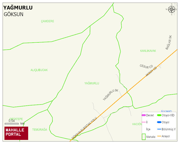 YAĞMURLU Mahallesi Haritası | Mahalle ve Köy Sınırı