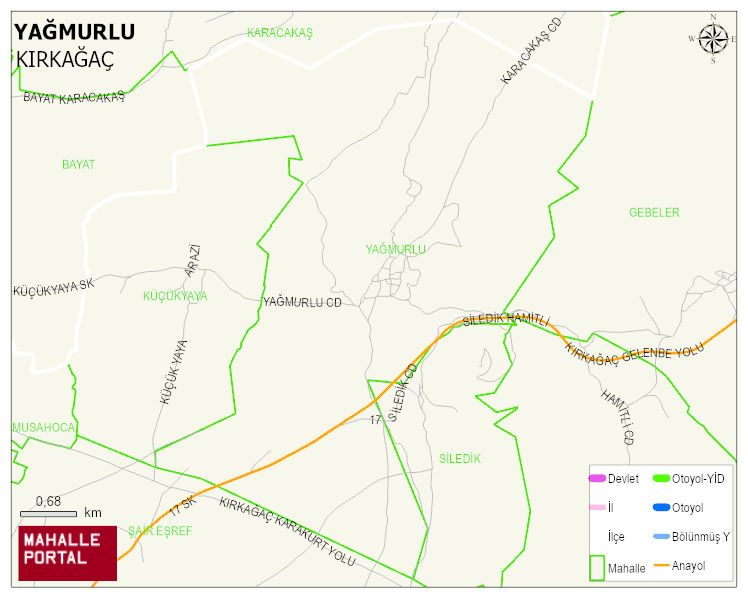 YAĞMURLU Mahallesi Haritası | Dağlar, Ovalar ve Akarsu Bilgileri