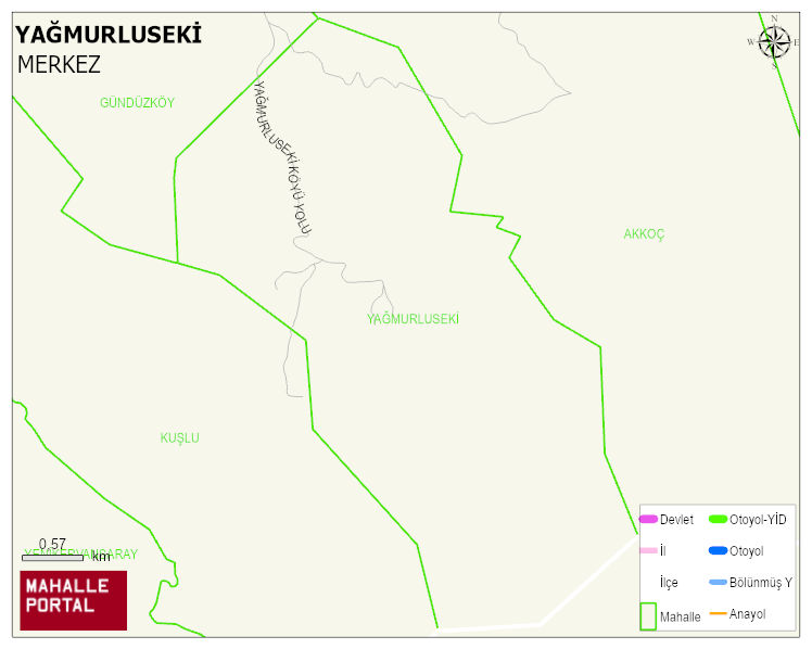 YAĞMURLUSEKİ Köyü Haritası | Sayısal Bölge Görünümü