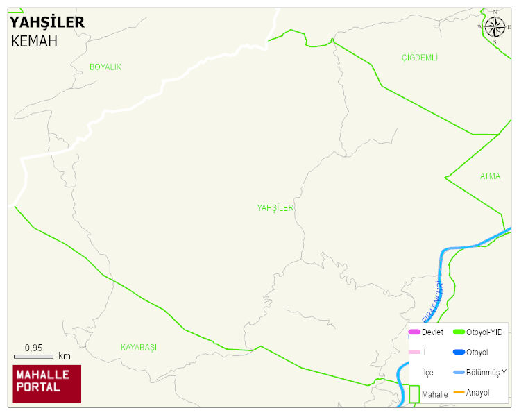YAHŞILAR Köyü Haritası | Yükselti ve Doğa Özellikleri