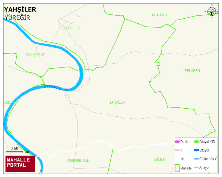 YAHŞİLER Mahallesi Haritası | Dağlar, Ovalar ve Akarsu Bilgileri