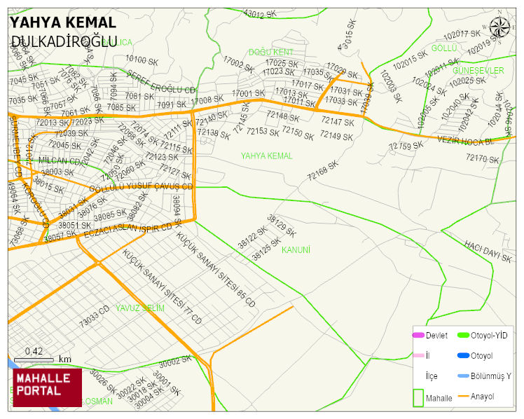 YAHYA KEMAL Mahallesi Haritası | İnteraktif Köy ve Mahalle Sınırları