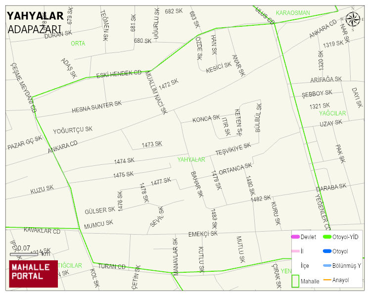 YAHYALAR Mahallesi Haritası | Uydu Görüntüsü ve Harita Detayları